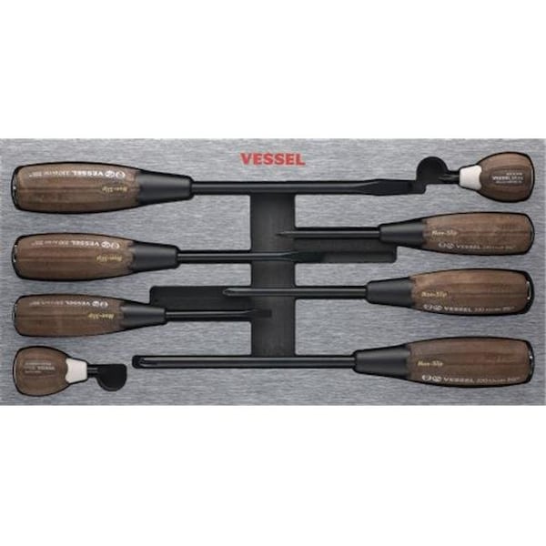 Vessel Vessel VST-3308EVA Wood Compo Non-Slip Tang Thru Screwdriver Set; 8 Piece VST-3308EVA - main